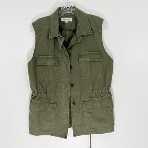 Madewell Oversized Cargo Vest in Green Size Small